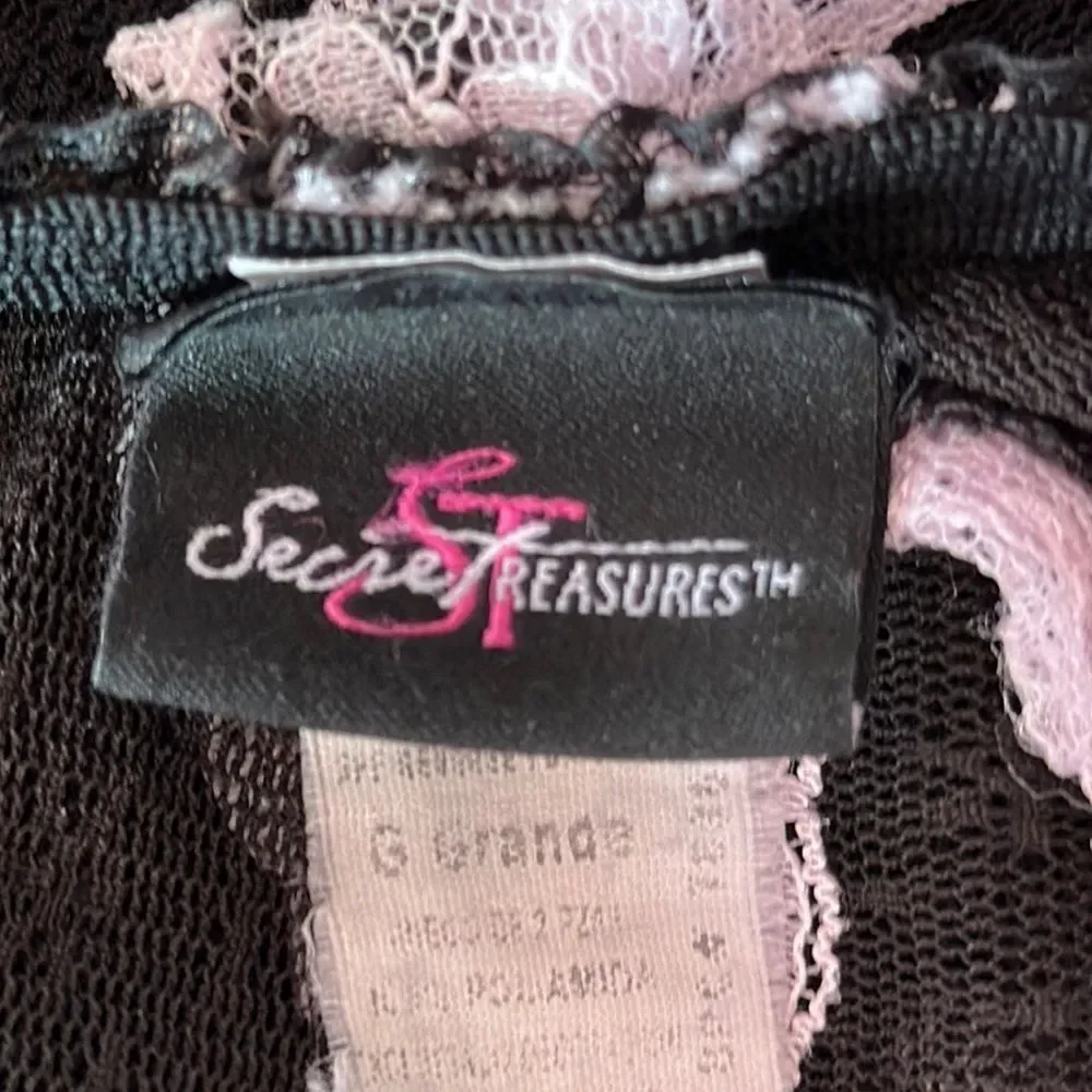 Secret Treasures Women’s Size Large Camisole Black with Pink Trim Lingerie